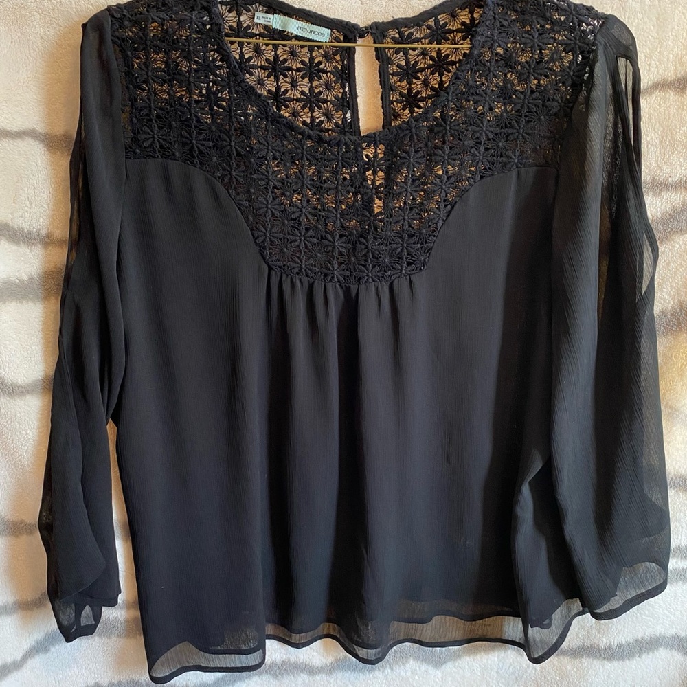 Maurice’s XL black sheer long sleeve top